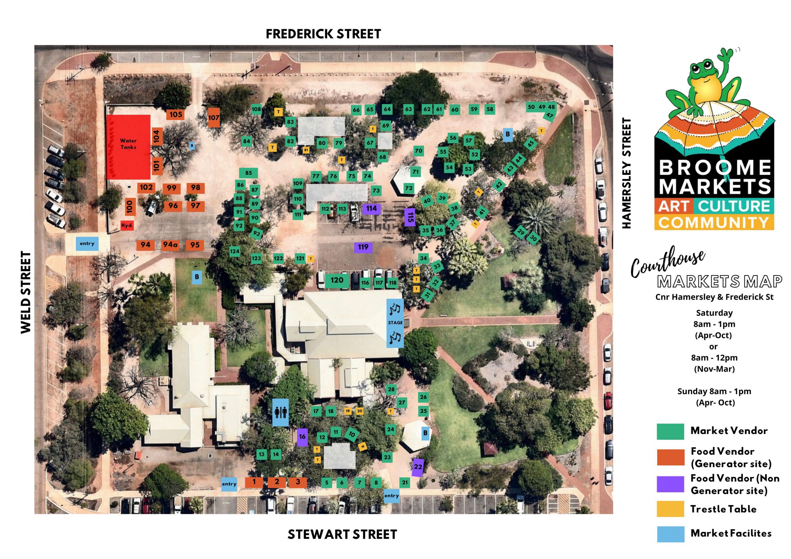 Broome Courthouse Markets Map